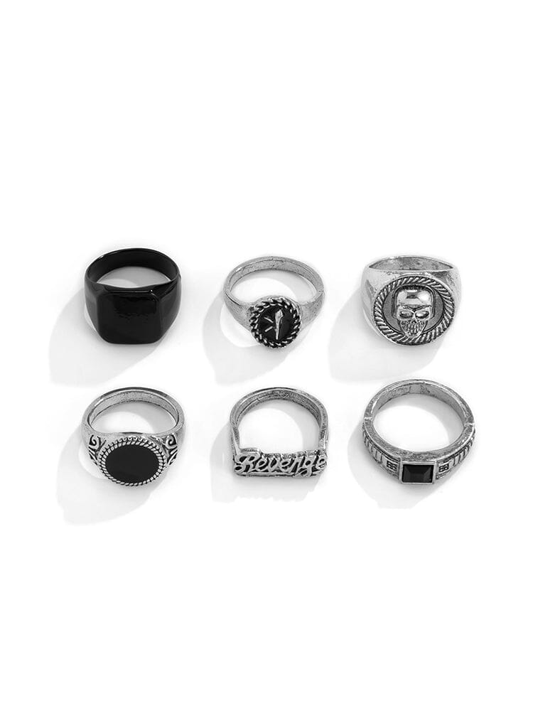 6Pcs Skull Stacking Rings Set - Image 7