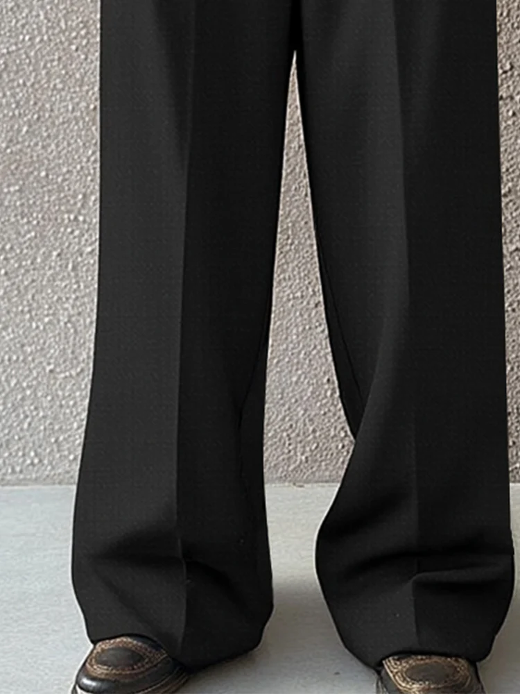 Asymmetric Placket Belt Accent Pants - Image 4