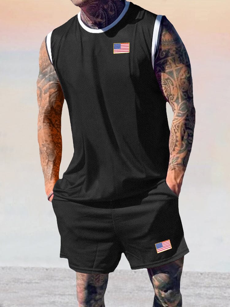 Athleisure Breathable Tank Top Shorts Set - Image 2
