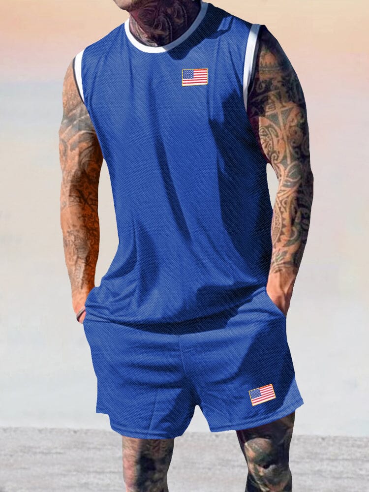 Athleisure Breathable Tank Top Shorts Set - Image 3