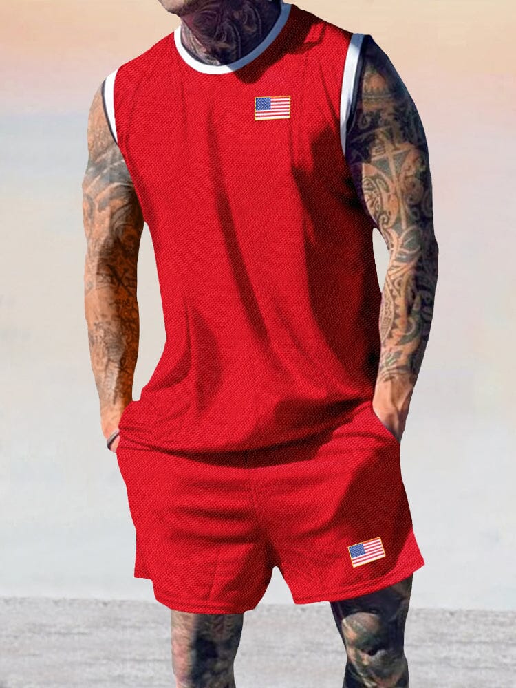 Athleisure Breathable Tank Top Shorts Set - Image 4