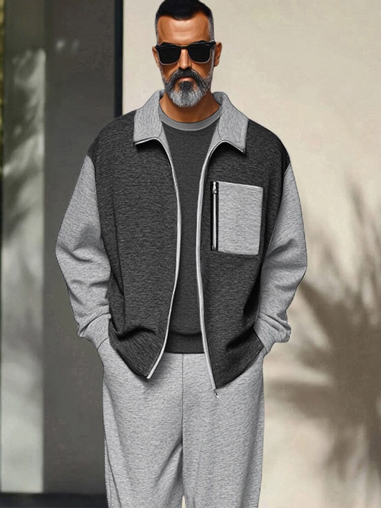 Athleisure Colorblock Jacket Pants Set - Image 3