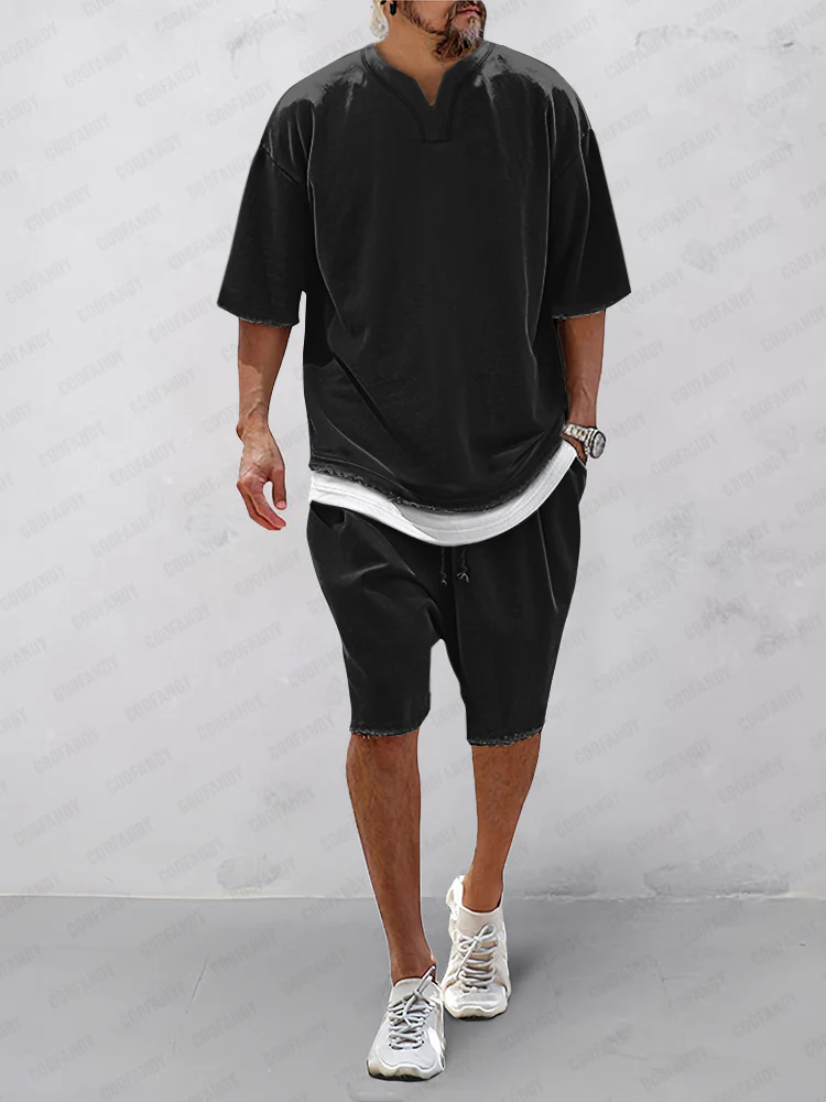 Athleisure Fake 2-Piece T-Shirt Set - Image 2