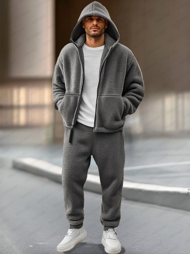 Athleisure Fleece Jacket Pants Set - Image 2