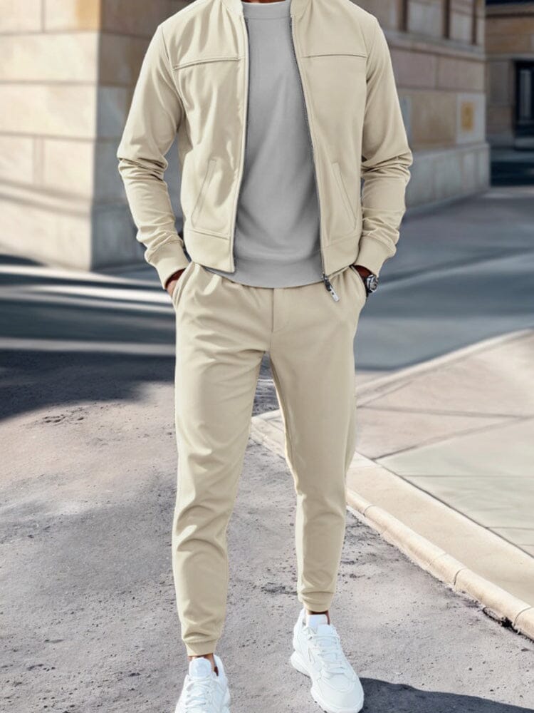 Athleisure Simple Jacket Pants Set - Image 4