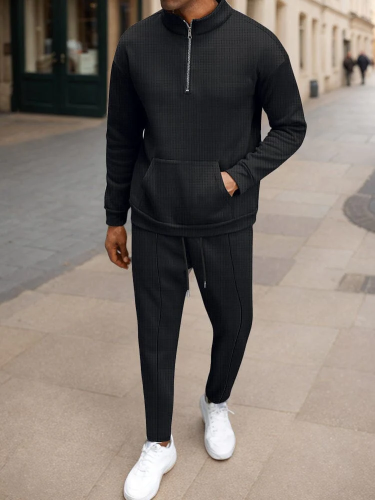 Athleisure Urban Fashion Waffle Matching Set - Image 2