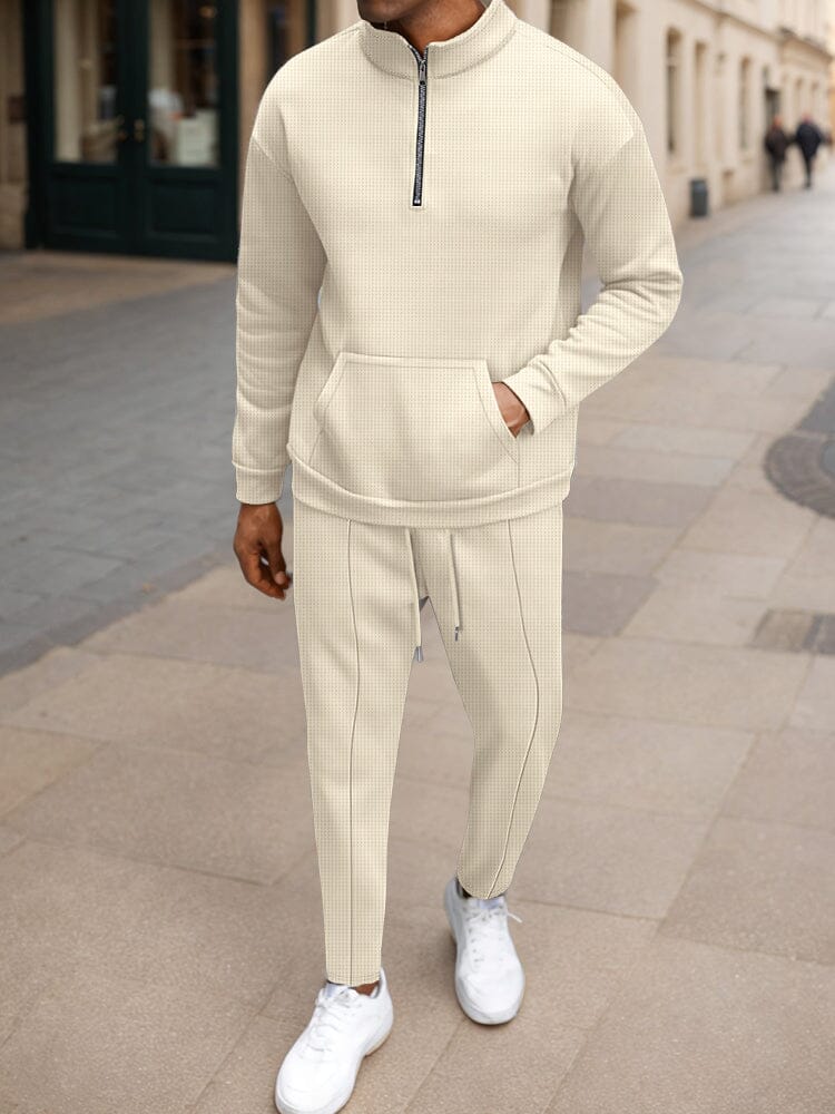 Athleisure Urban Fashion Waffle Matching Set - Image 4
