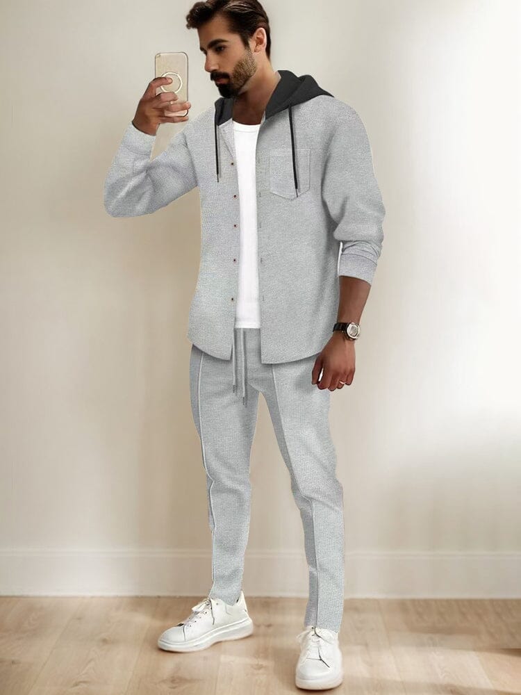 Athleisure Waffle Hooded Jacket Set - Image 4