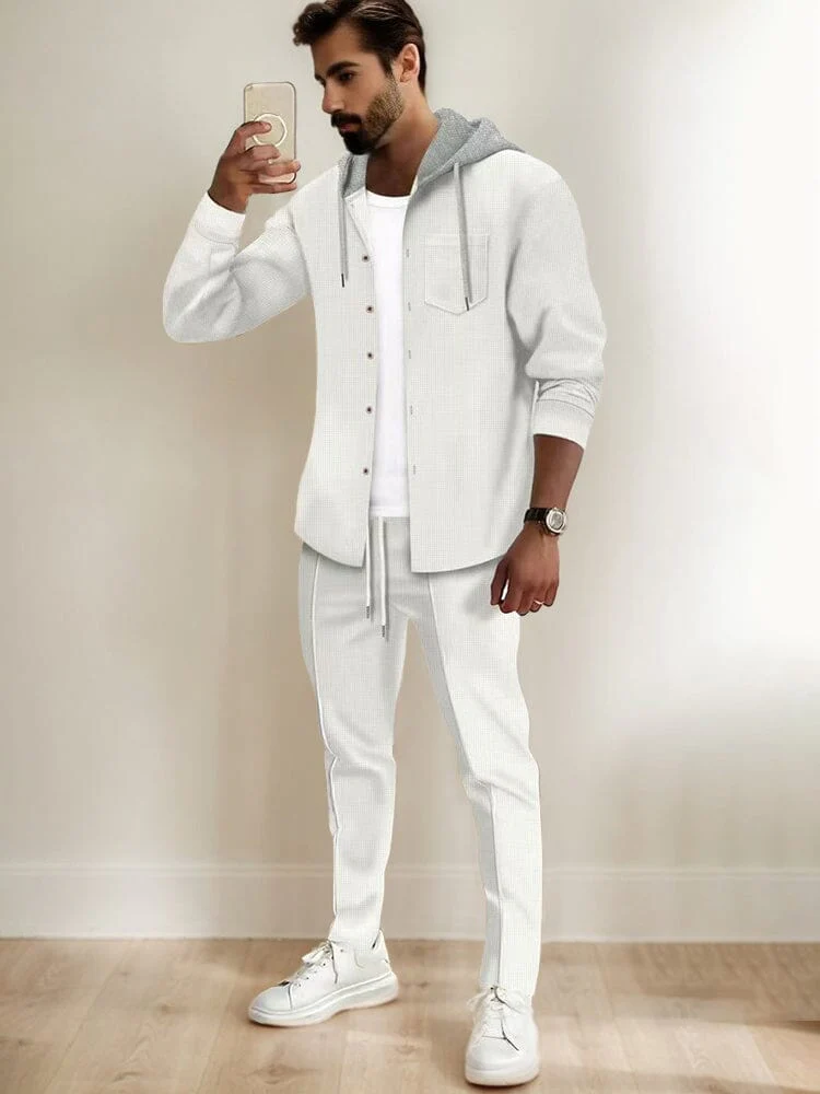 Athleisure Waffle Hooded Jacket Set - Image 5