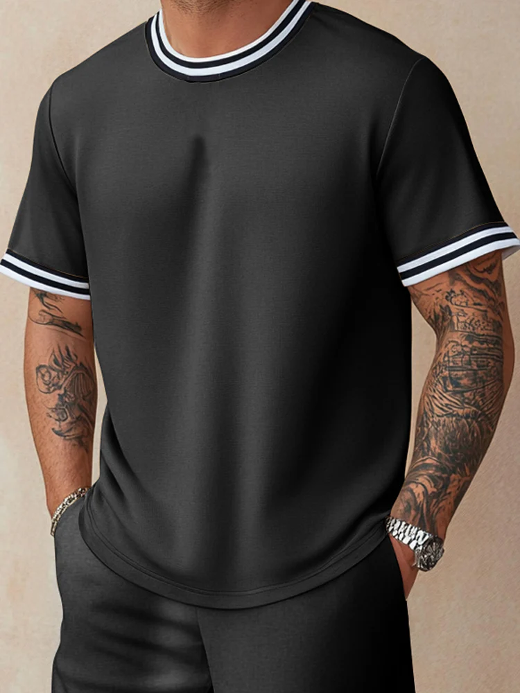 Athletic Contrast Trim 2-Piece Outfit - Image 3