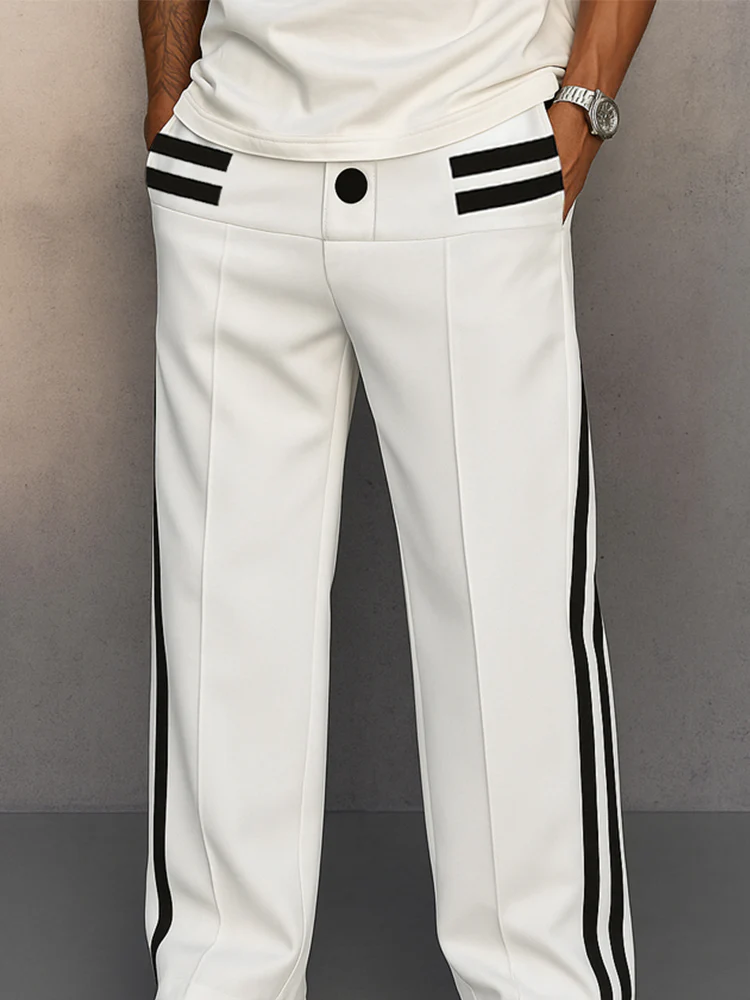 Athletic Stripe Design Jogger Pants - Image 3