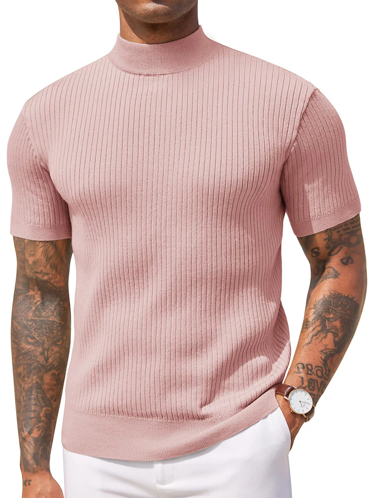 Basic Mock Neck Knit Tee (US Only) - Image 2
