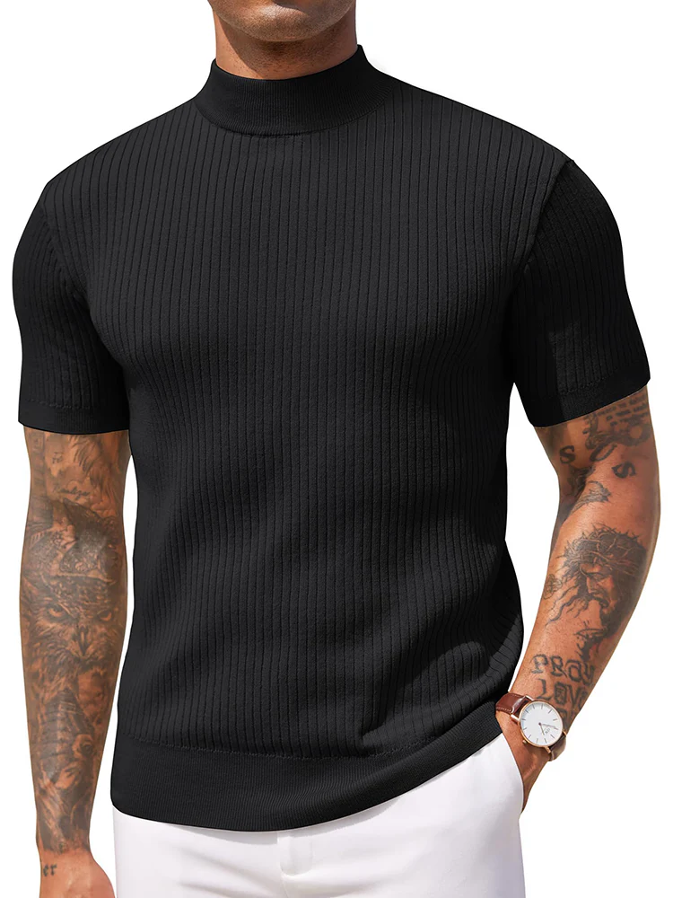 Basic Mock Neck Knit Tee (US Only) - Image 4
