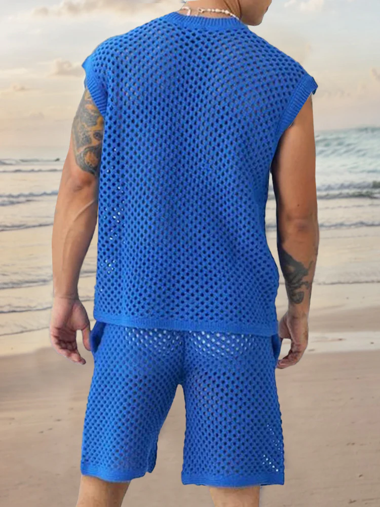 Breathable Mesh Knit Casual Set - Image 3