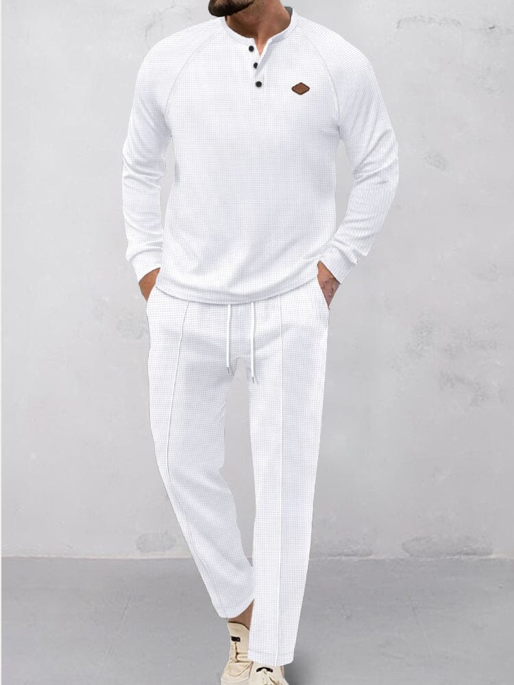 Breathable Waffle 2-Piece Tracksuit Set - Image 3