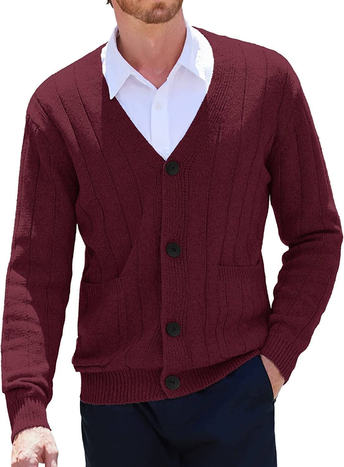 Cardigan Knit V Neck Button up Sweaters (US Only) - Image 3