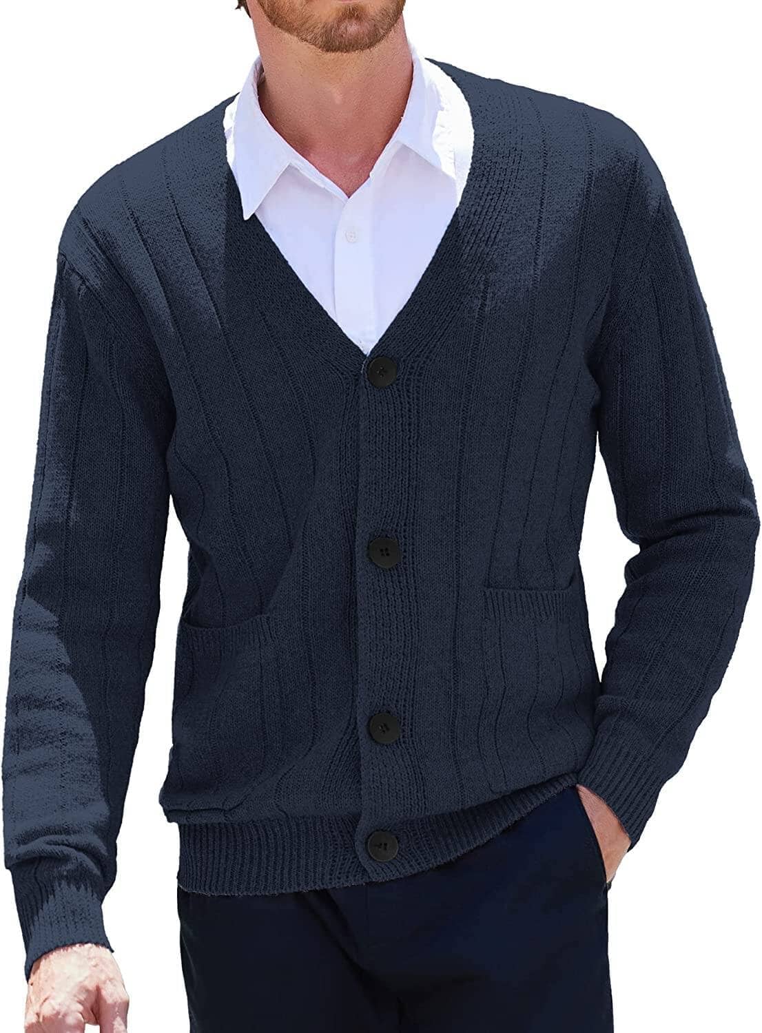 Cardigan Knit V Neck Button up Sweaters (US Only) - Image 4