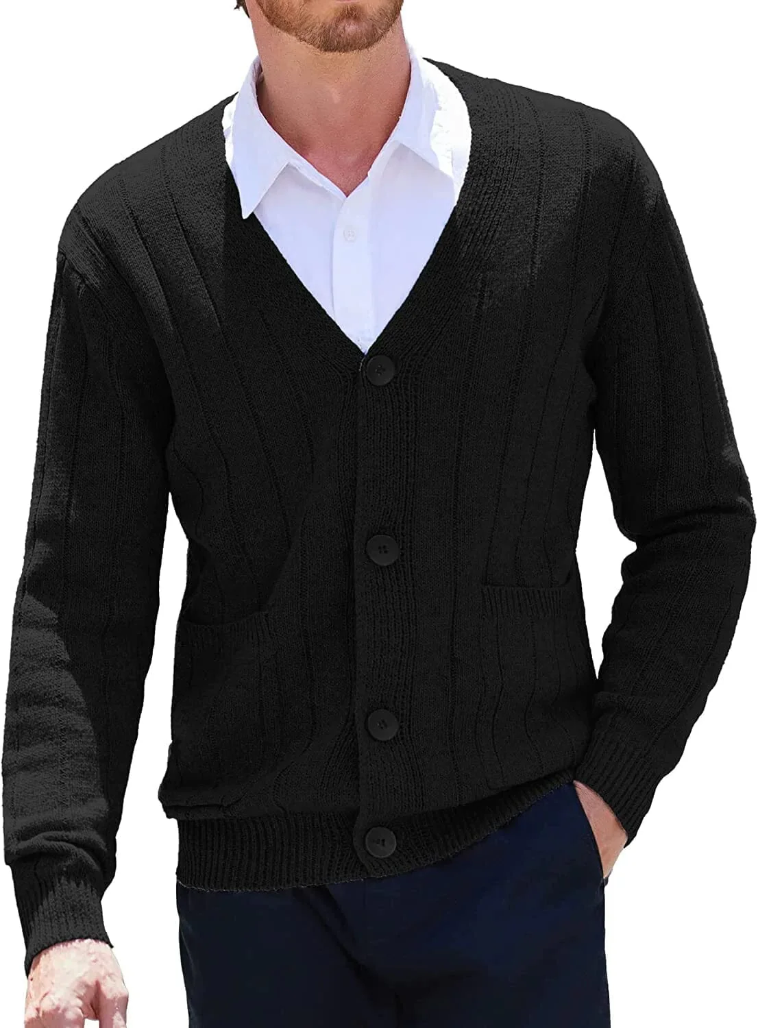 Cardigan Knit V Neck Button up Sweaters (US Only) - Image 5