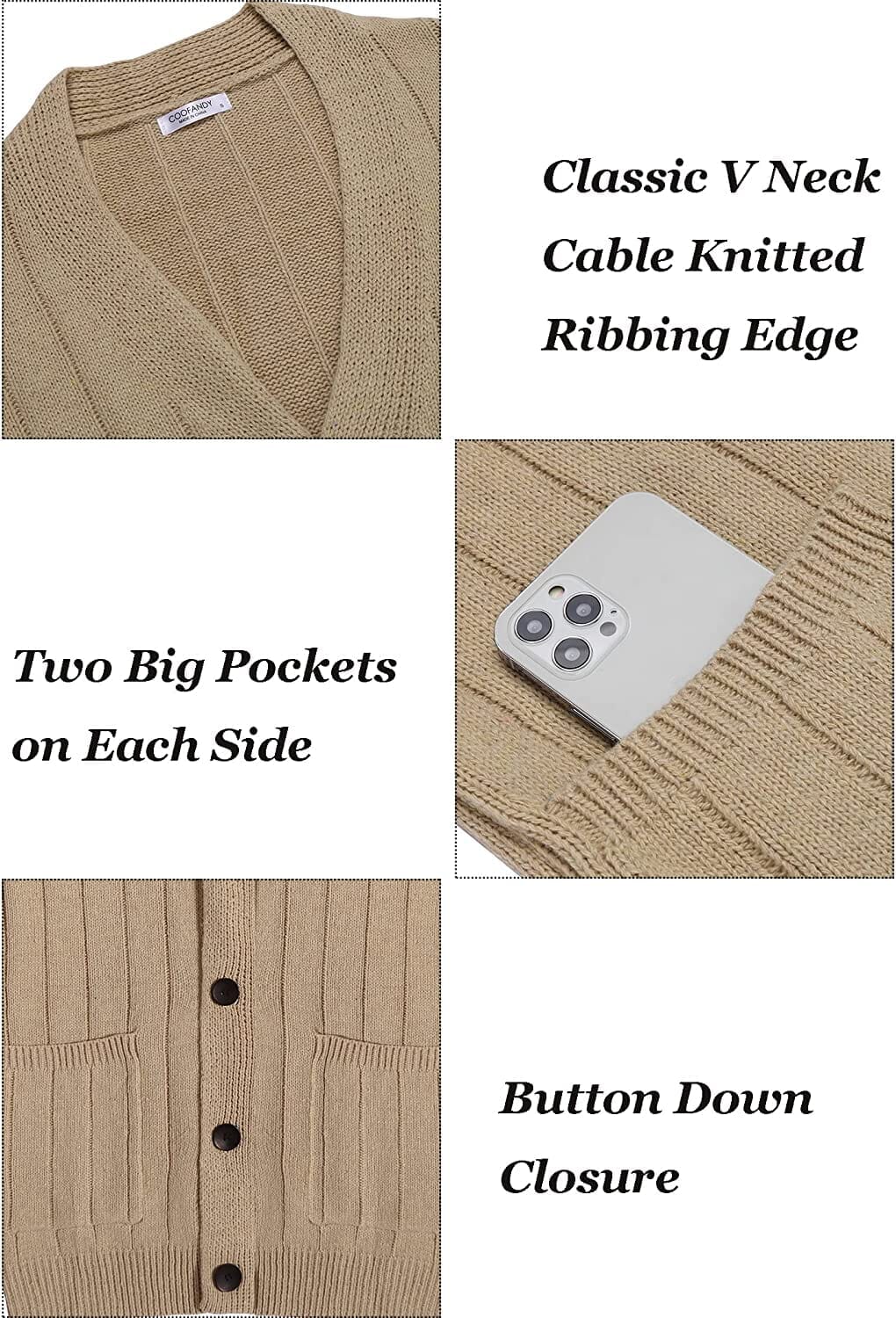 Cardigan Knit V Neck Button up Sweaters (US Only) - Image 9