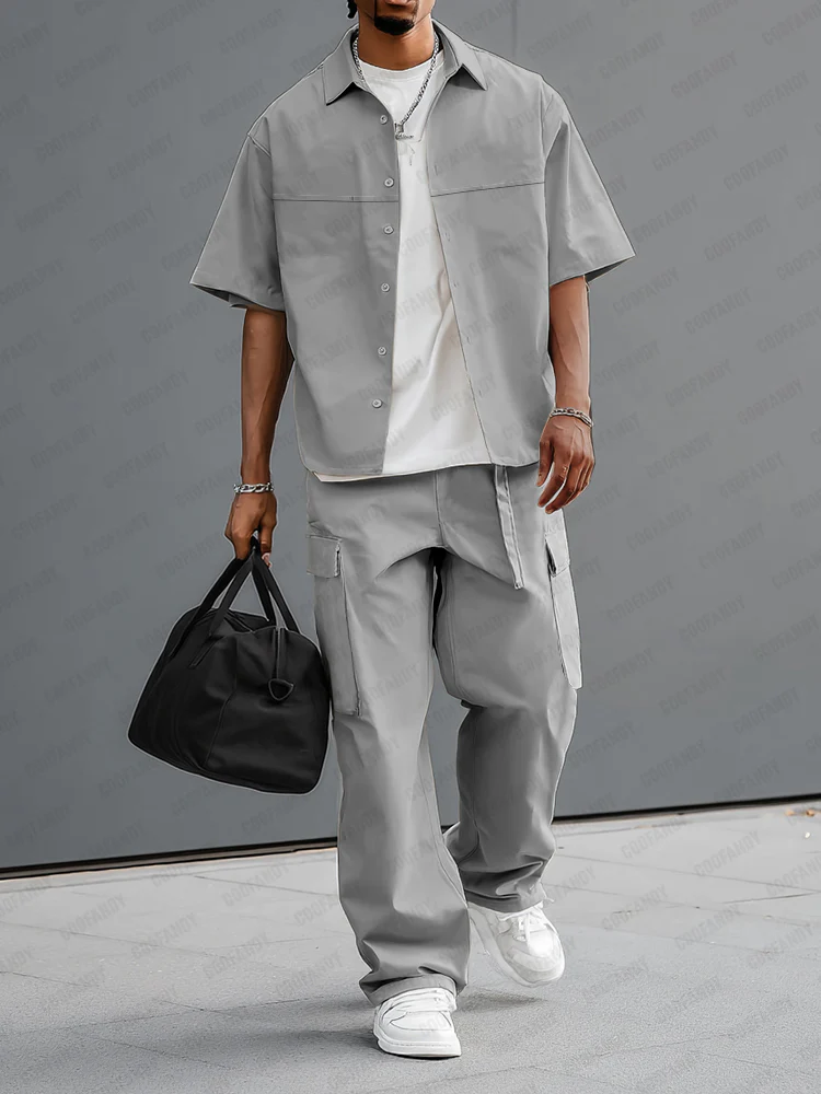 Cargo Style 100% Cotton Shirt Set - Image 2