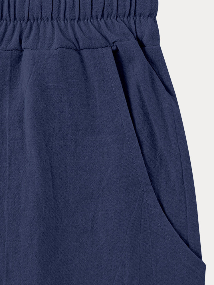 Casual 100% Cotton Drawstring Waist Pants - Image 13