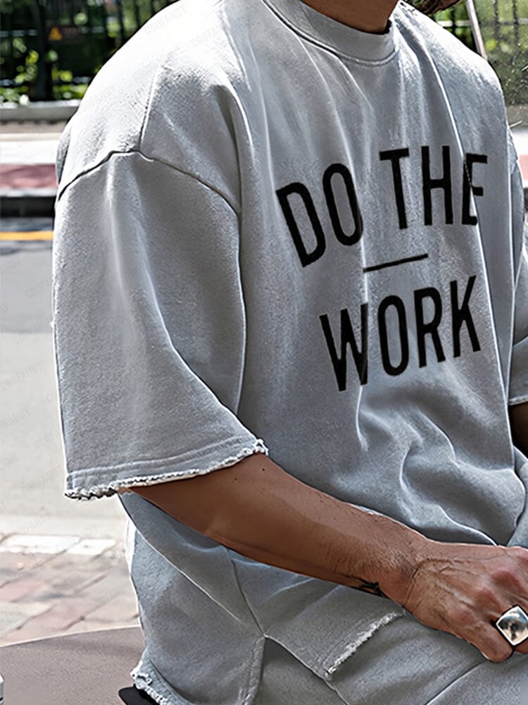 Casual 100% Cotton Word Printed Tracksuit Set - Image 6
