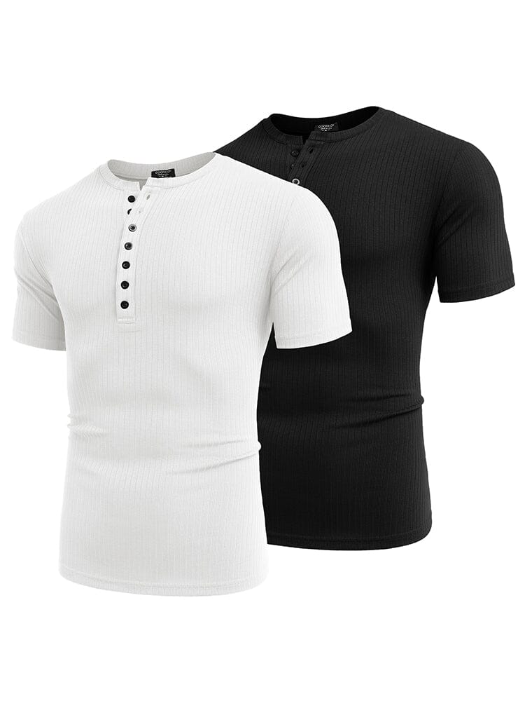 Casual 2-Pack Stretch Ribbed Shirts (US Only) - Image 3