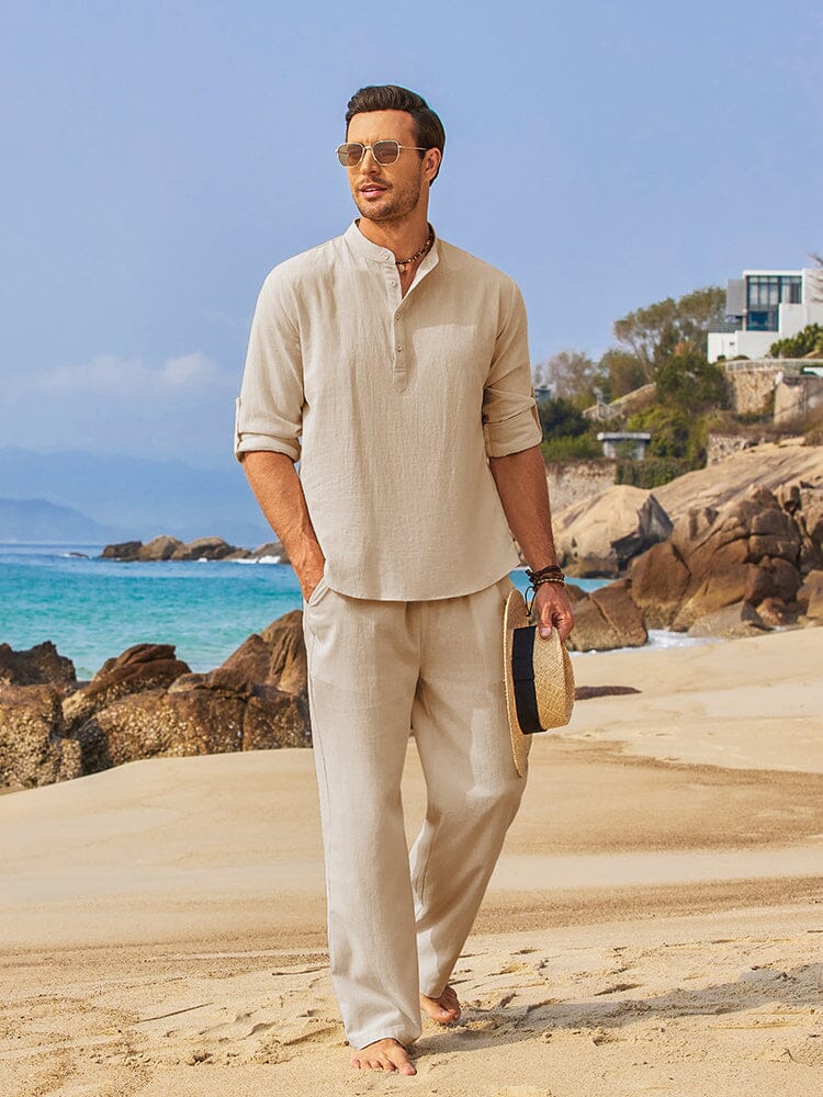 Casual 2 Pieces Henley Shirts Set (US Only) - Image 6