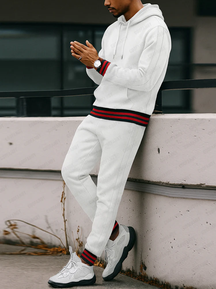 Casual Athletic Hoodie Joggers Set - Image 2