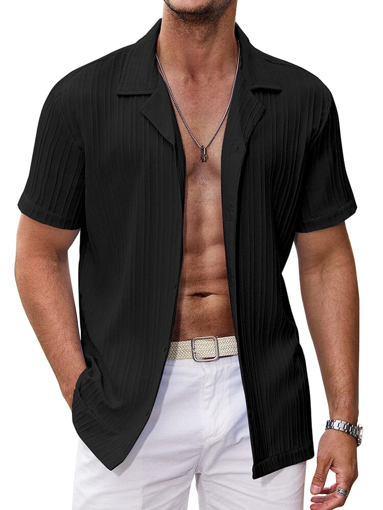 Casual Breathable Solid Pit Stripe Shirt (US Only) - Image 2