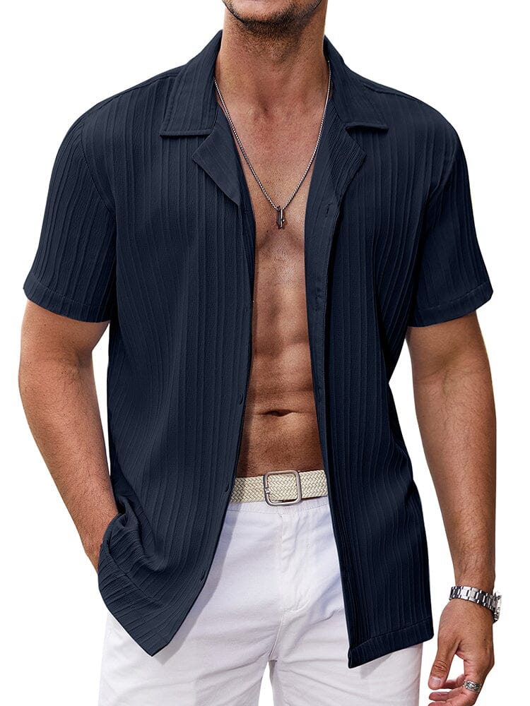 Casual Breathable Solid Pit Stripe Shirt (US Only) - Image 3