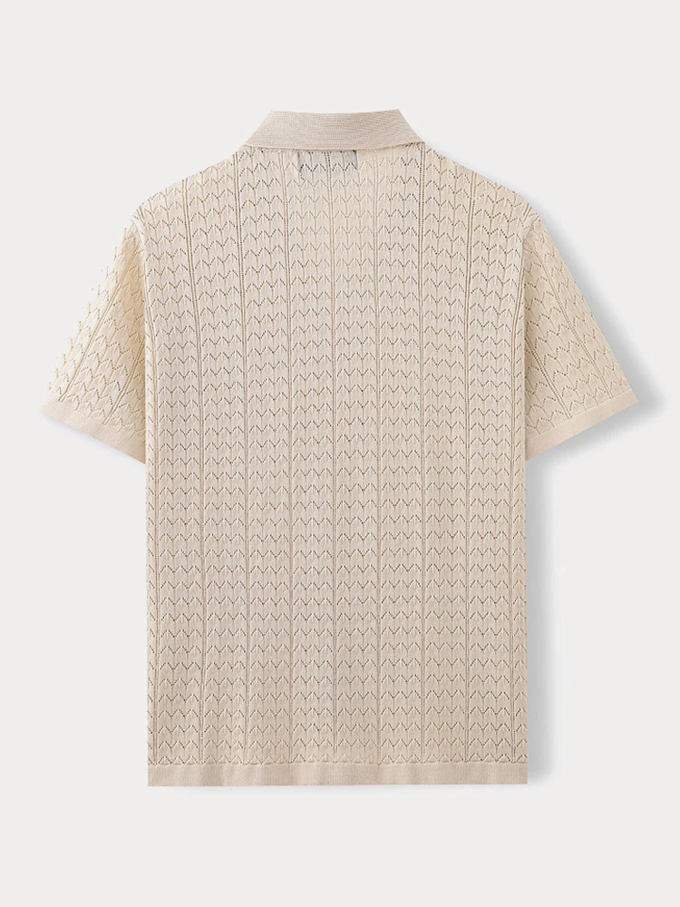 Casual Breathable Textured Knit Shirt - Image 6