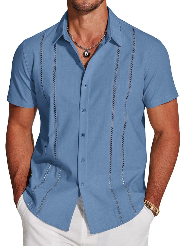 Casual Button Down Cuban Guayabera Shirt (US Only) - Image 8