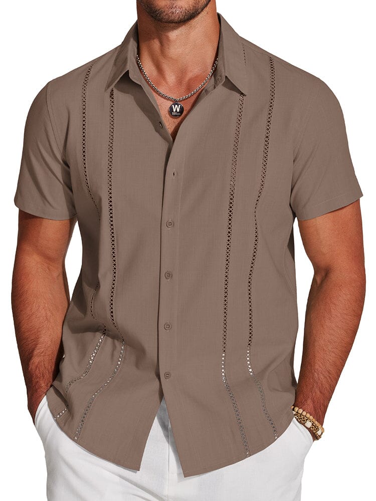Casual Button Down Cuban Guayabera Shirt (US Only) - Image 9
