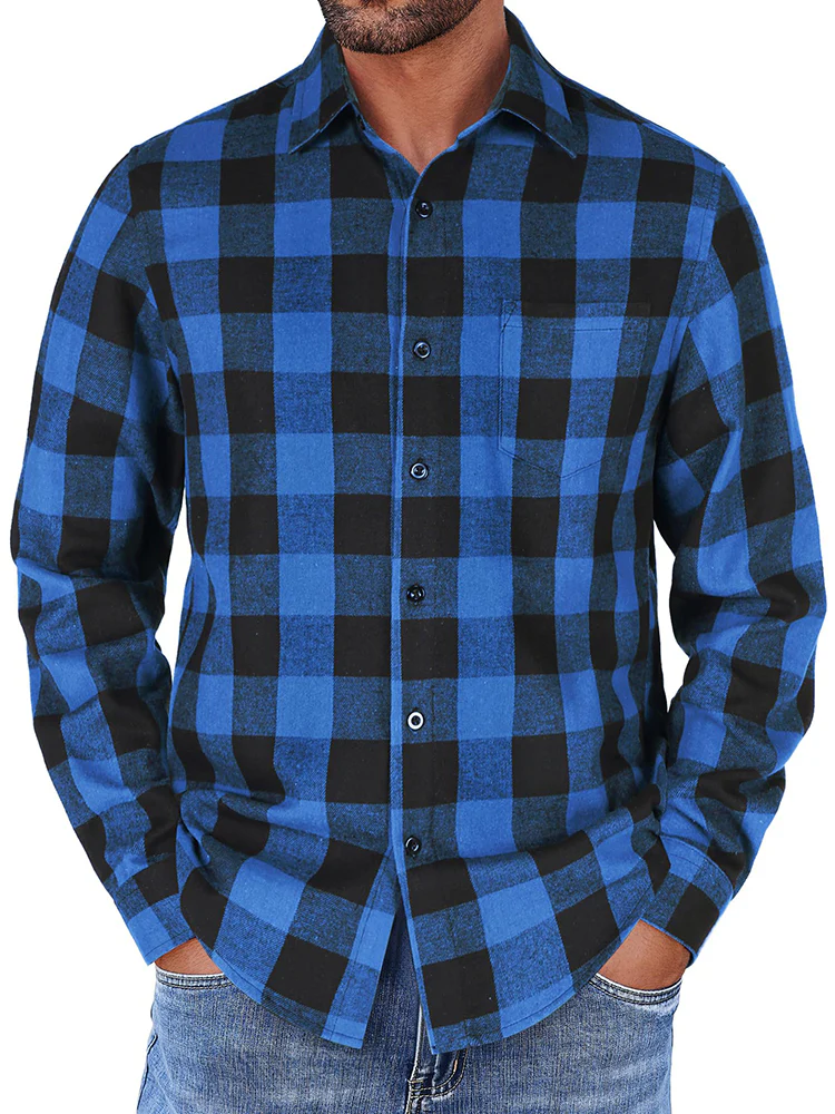 Casual Button Down Plaid Flannel Shirt (US Only) - Image 4