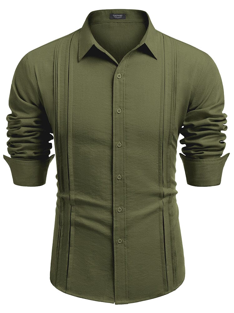 Casual Button Down Pleated Shirts (US Only) - Image 2