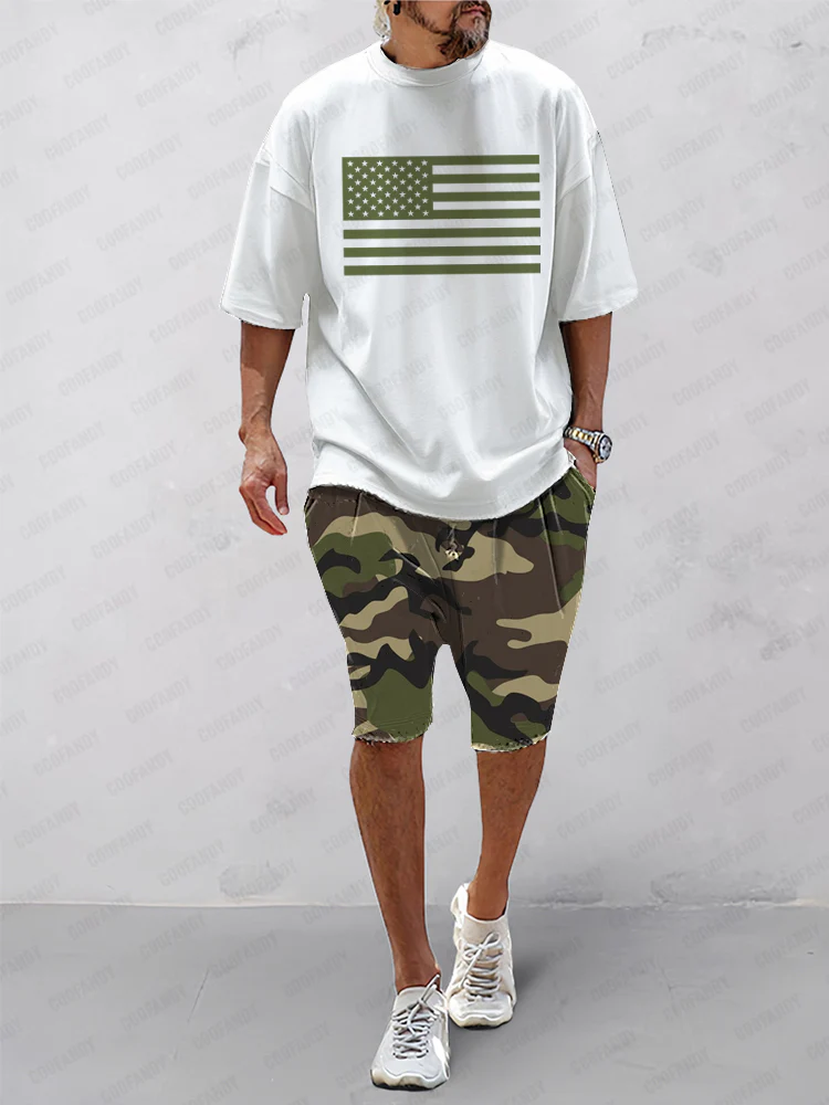 Casual Camo Printed Sports Set - Image 2