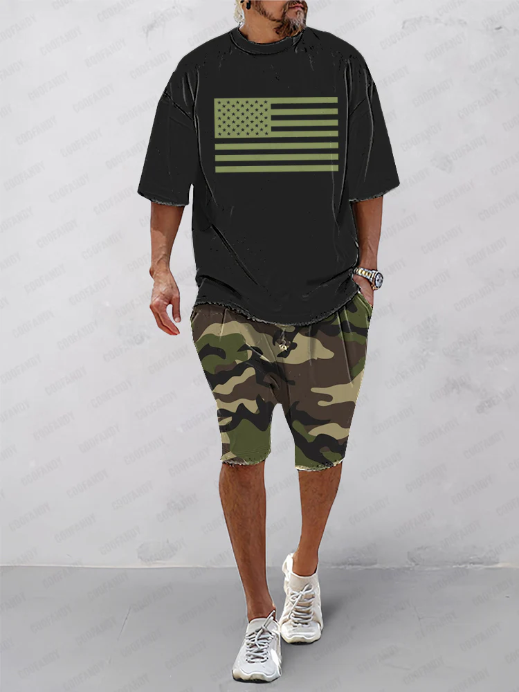 Casual Camo Printed Sports Set - Image 3