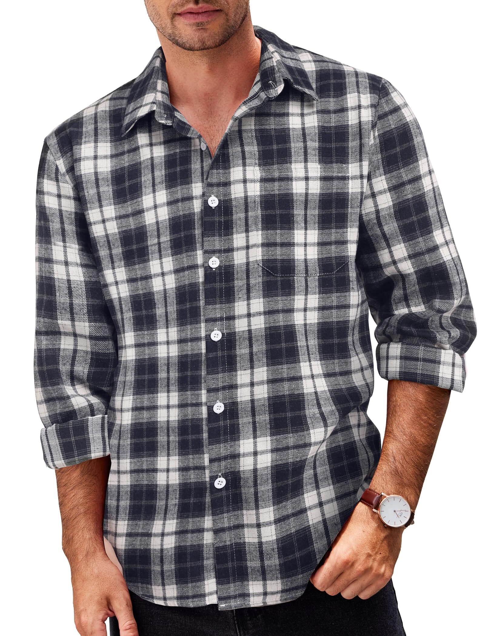 Casual Checked Flannel Shirt - Image 6