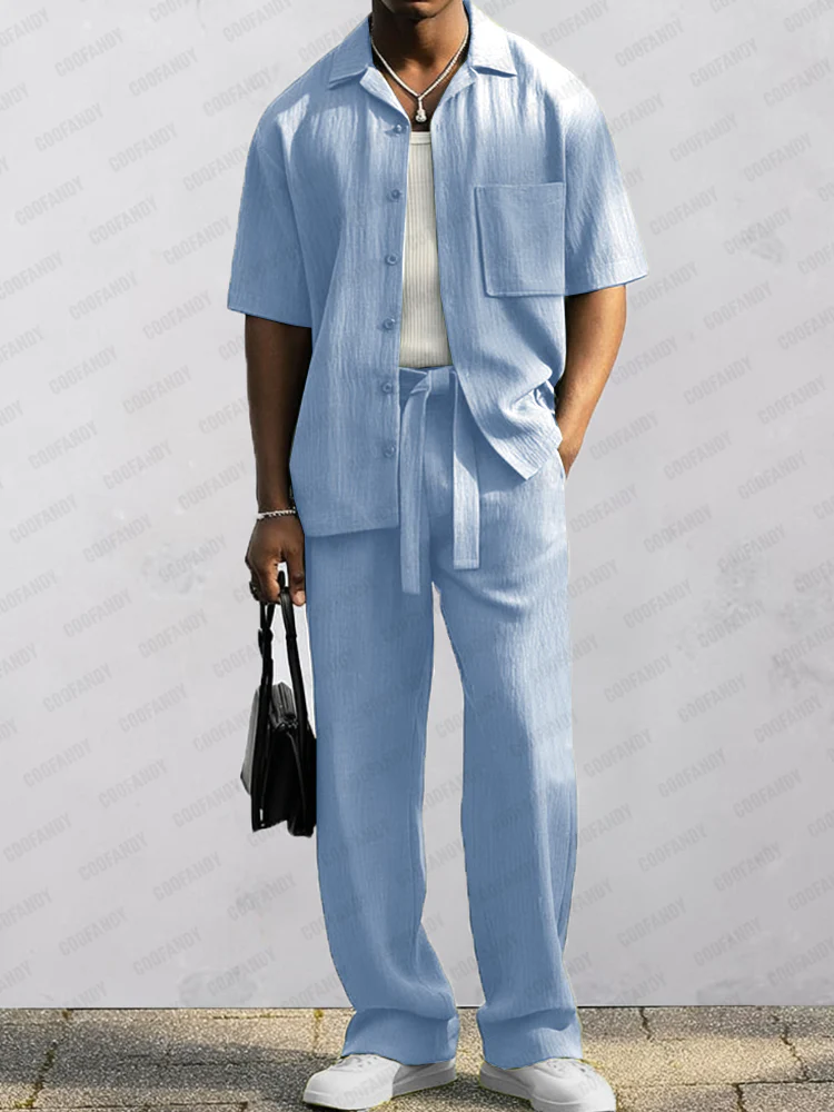 Casual Chic 100% Cotton Shirt Pants Set