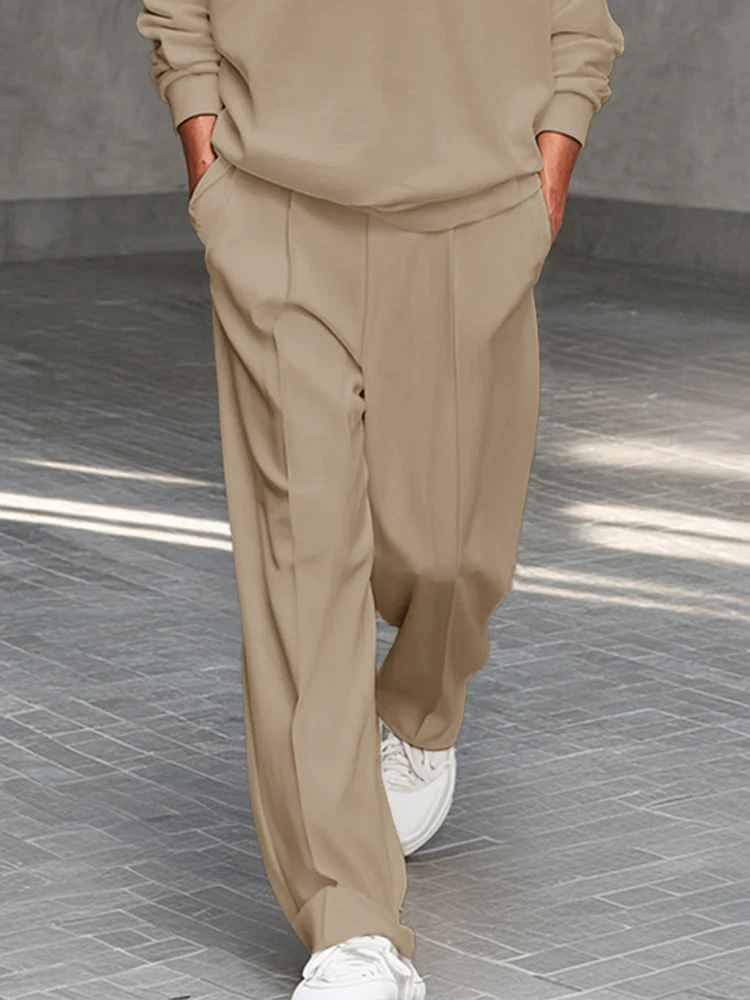 Casual Clean Style Sweatshirt Pants Set - Image 4