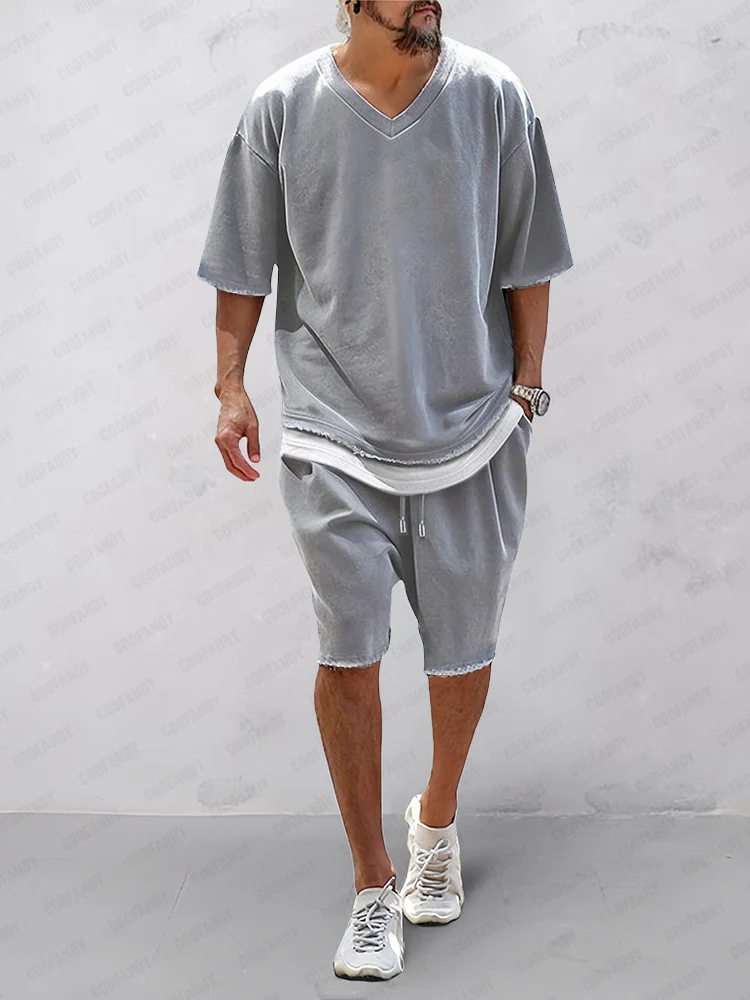 Casual Fake 2-Piece T-Shirt Set - Image 2