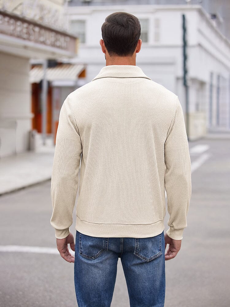 Casual Corduroy Polo Collar Pullover (US Only) - Image 17