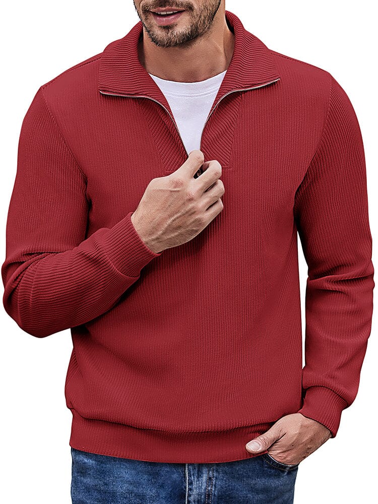 Casual Corduroy Polo Collar Pullover (US Only) - Image 8