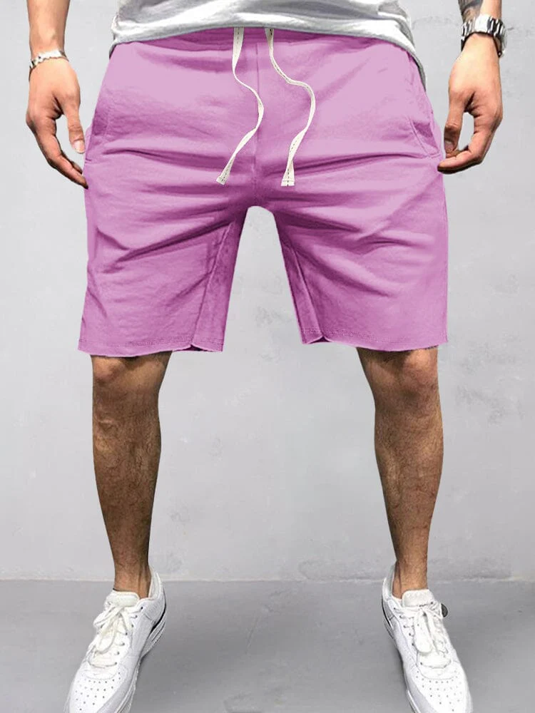 Casual Cotton Elastic Waist Shorts - Image 3