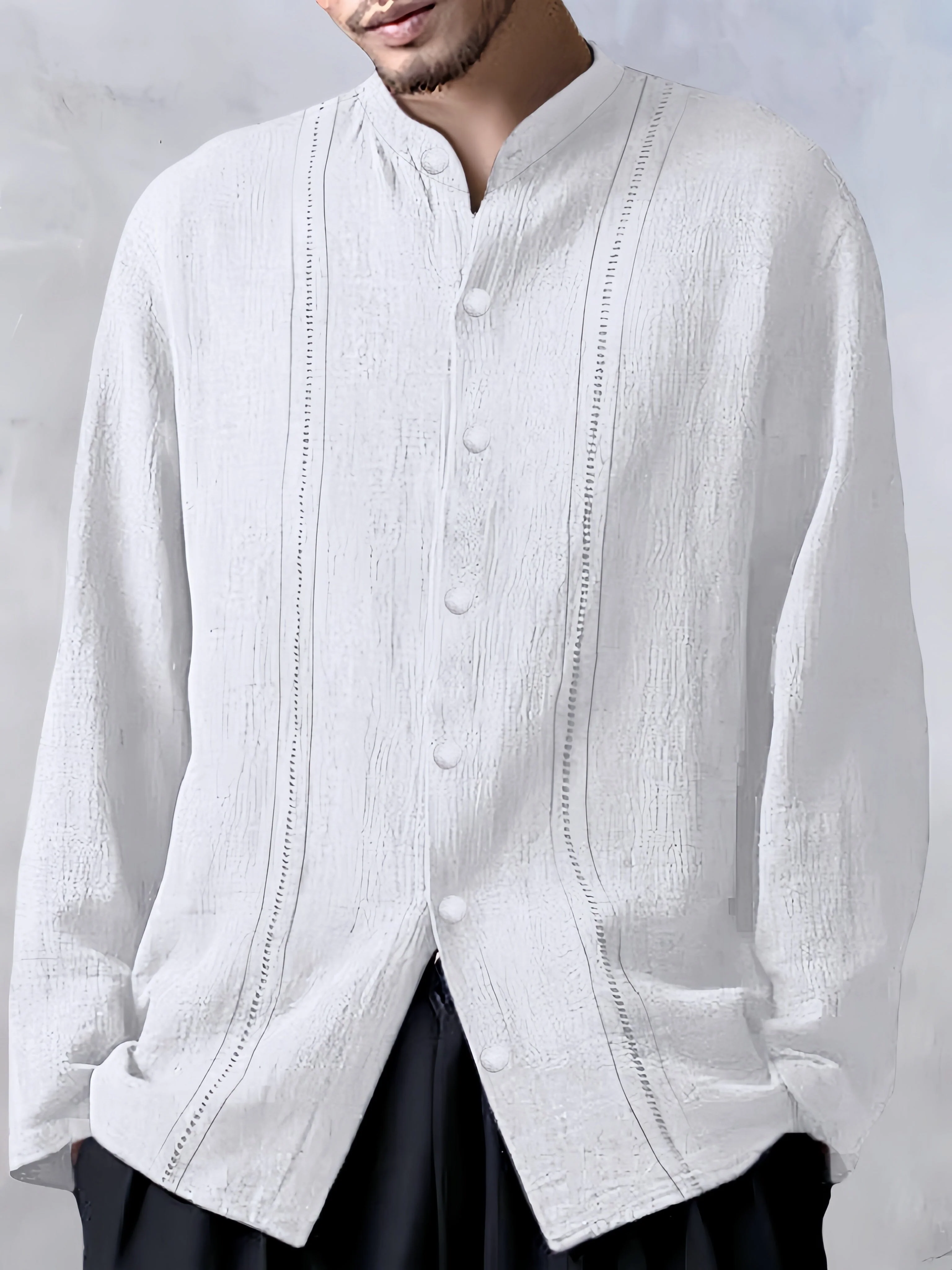 Casual Cotton Linen Loose Fit Shirt - Image 3