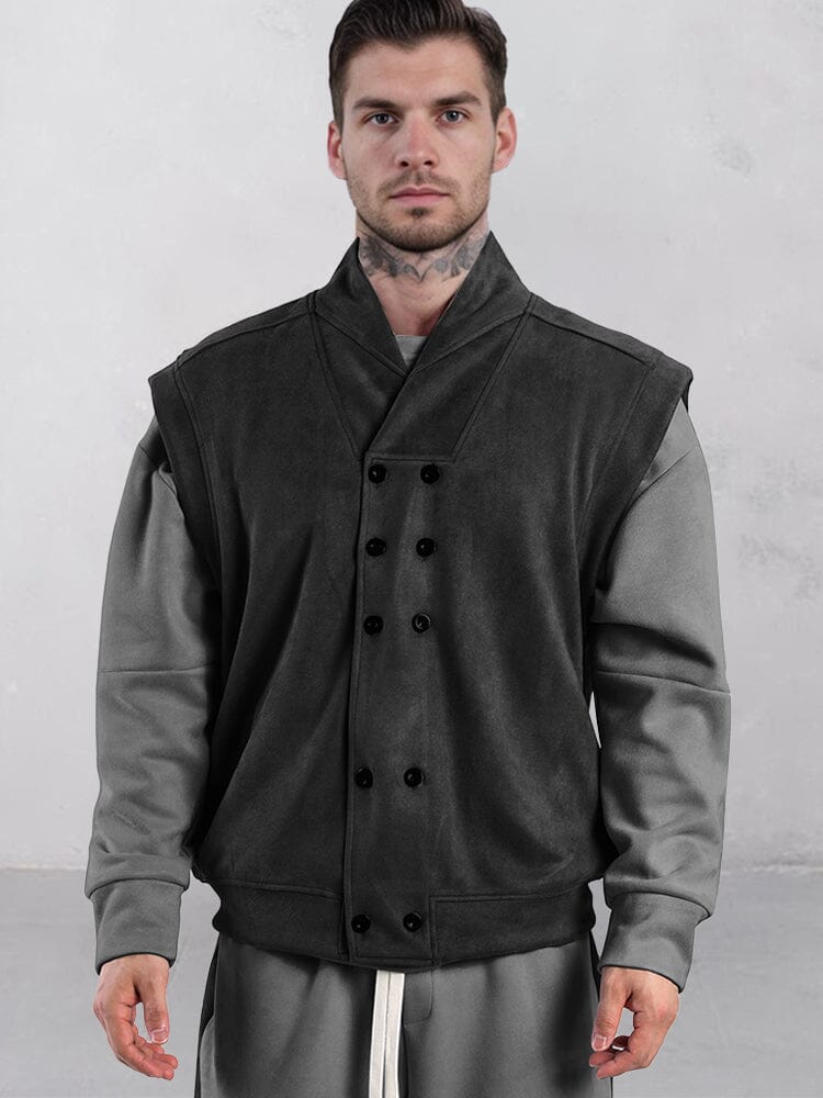 Casual Double Breasted Suede Vest - Image 2