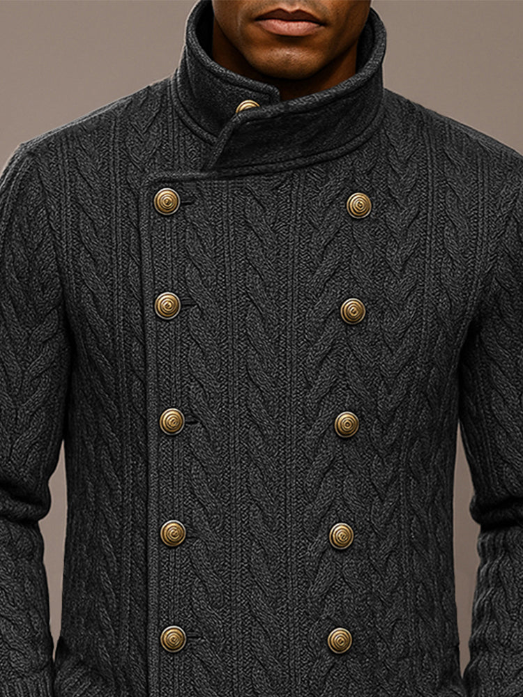 Casual Double Breasted Turtleneck Sweater - Image 4