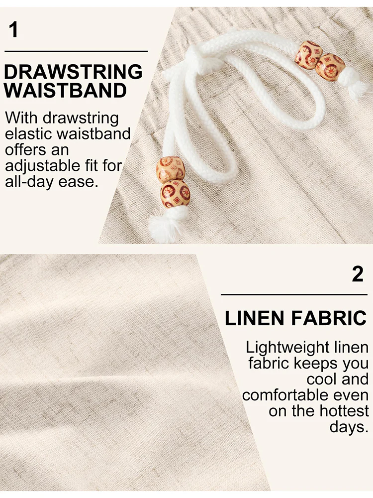 Casual Drawstring Linen Blend Shorts (US Only) - Image 16