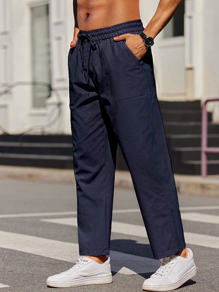 Casual Elastic Waist Linen Blend Pants (US Only) - Image 4